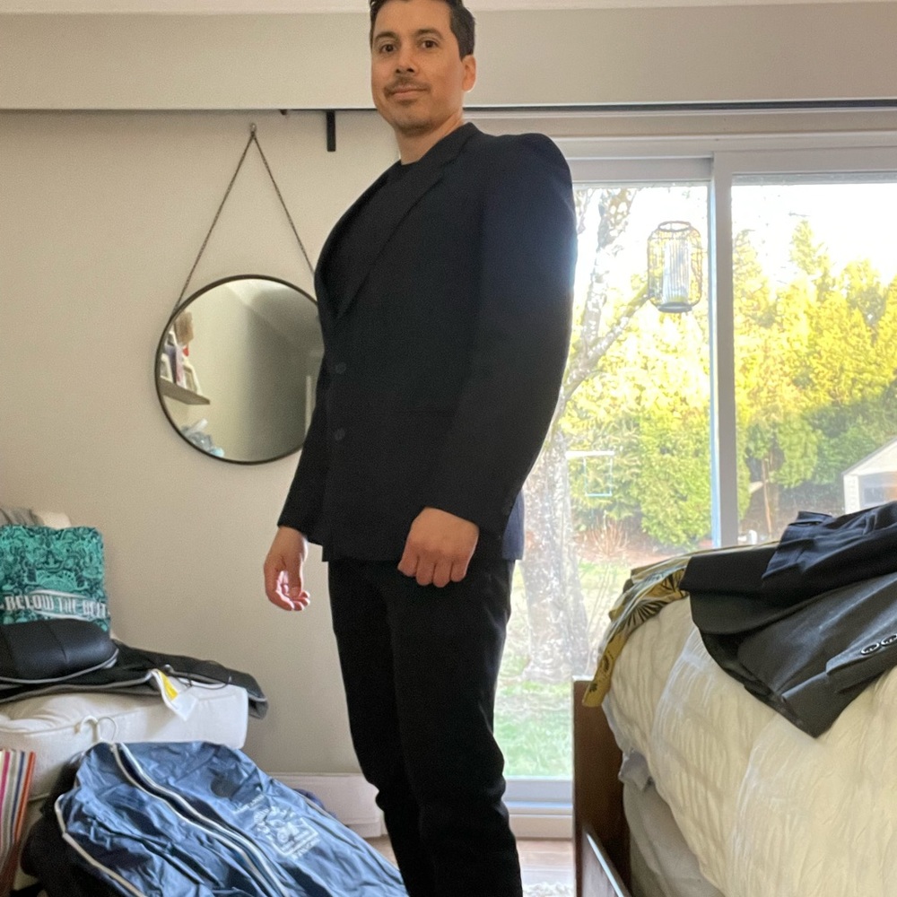 Vintage Blue Pinstripe Suit